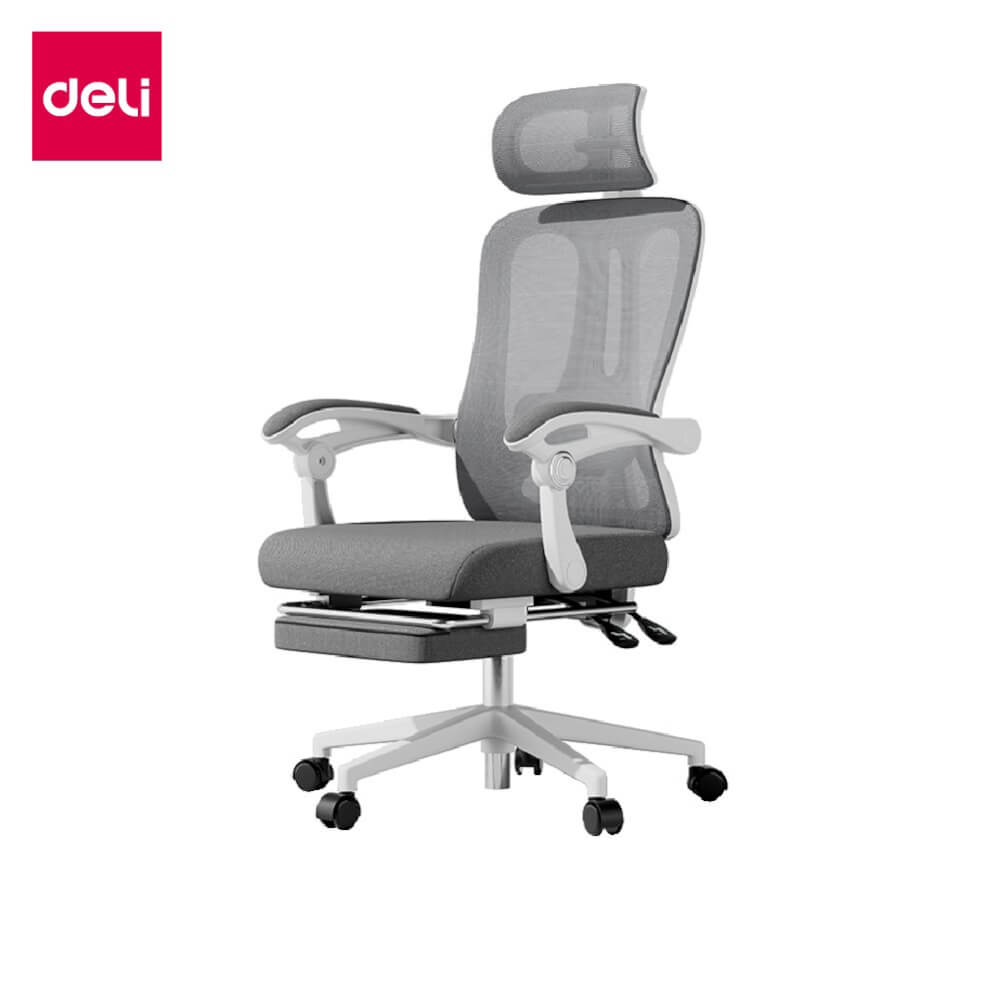 เก้าอี้สำนักงาน DELI KF264-J-WH-01 สีเทา